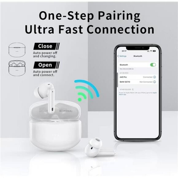 Wireless Bluetooth Earbuds Noise Canceling IPX7 Waterproof 50H Playtime Mic - Picture 5 of 7